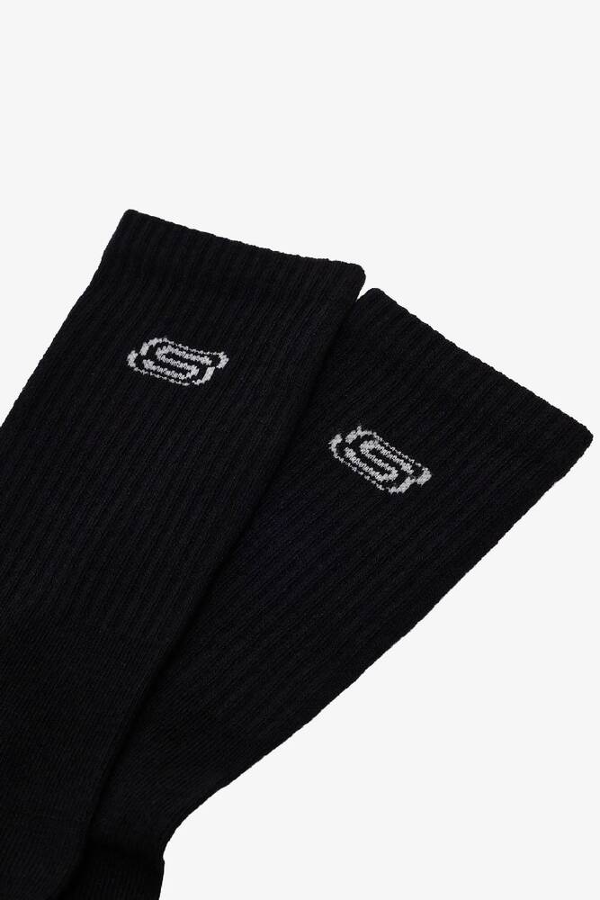 2'Li Paket Athleisure S Logo Uzun Çorap S2520318-3817 Siyah 