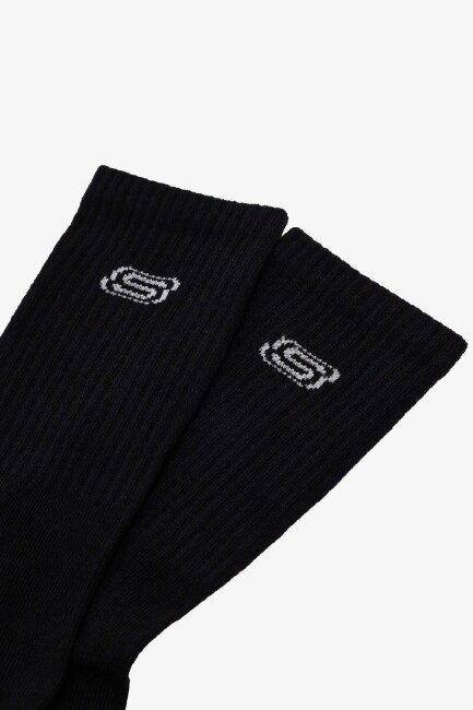 2'Li Paket Athleisure S Logo Uzun Çorap S2520318-3817 Siyah  (2)