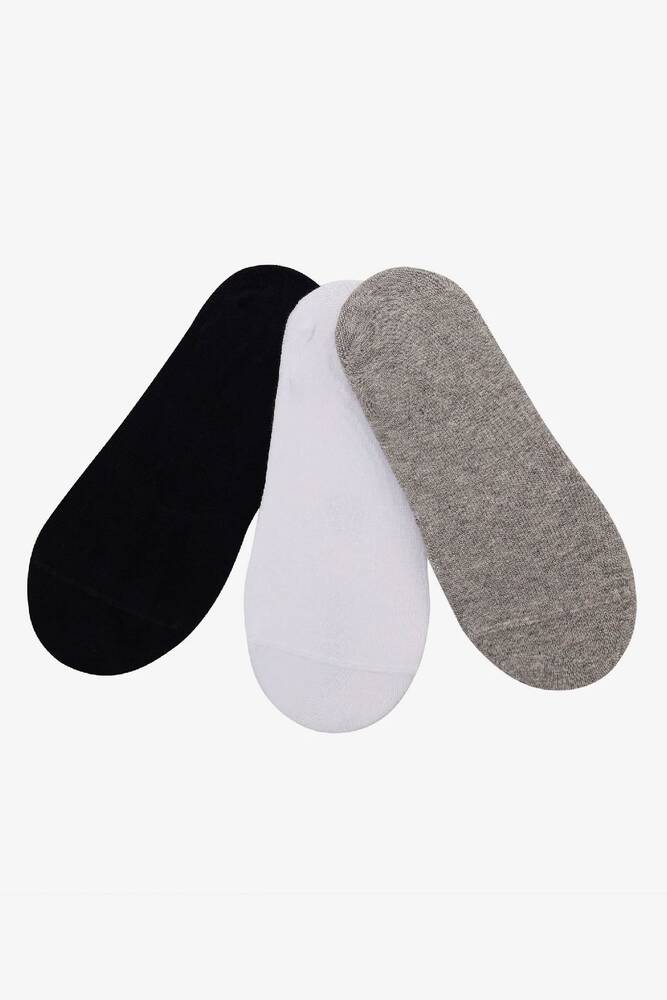 3'Lü Paket Essential Görünmez Çorap S2520313-3474 Beyaz 