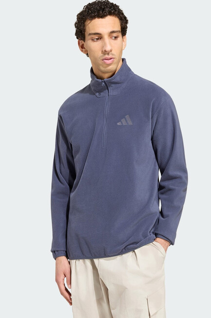 Adidas Erkek Ess Hz Yarım Fermuarlı Sweat KZ1775 Lacivert (1)
