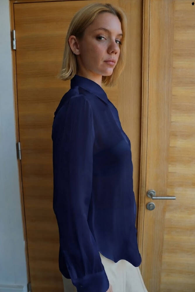 Ayhan Kadın Gömlek 19051044 Lacivert - 4