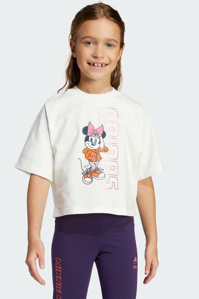 Çocuk DY Minnie Baskılı Tişört JL9191 Beyaz 