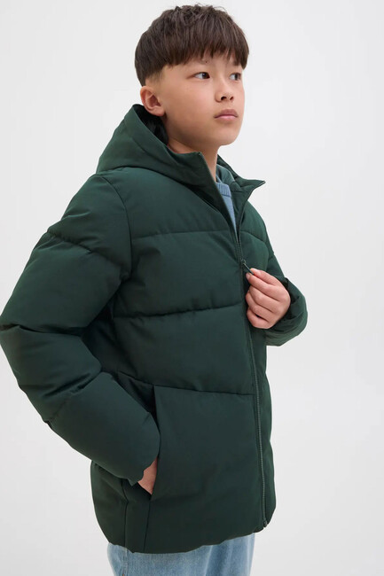 Çocuk Global Puffer Mont 12283847 Yeşil - Thumbnail