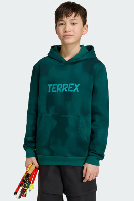 Çocuk Mt Aop Log Kapüşonlu Sweat KF1214 Yeşil 