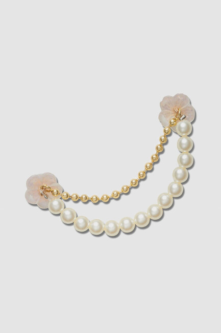 Crocs Gold and Silver Pearl Chain Jibbitz 10014677_1 Beyaz 