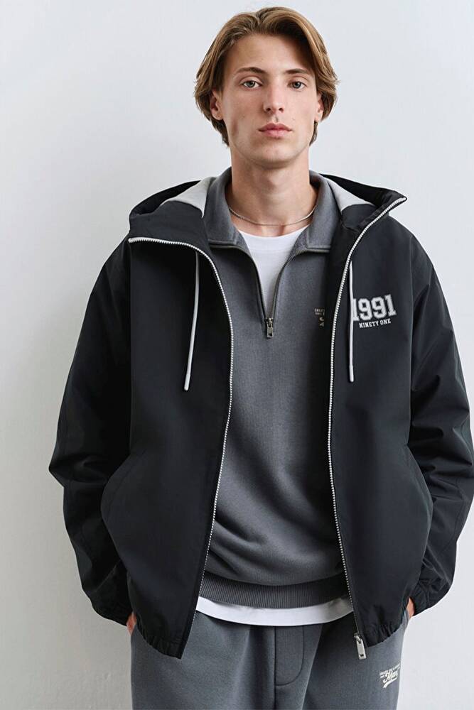 Erkek 1991 Kapüşonlu Ceket 0110622-71379 Siyah 