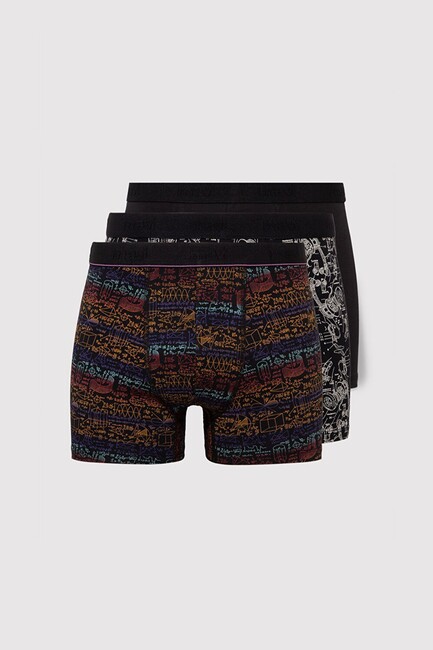Erkek 3'lü Paket Boxer 0911420-900 Siyah (1)