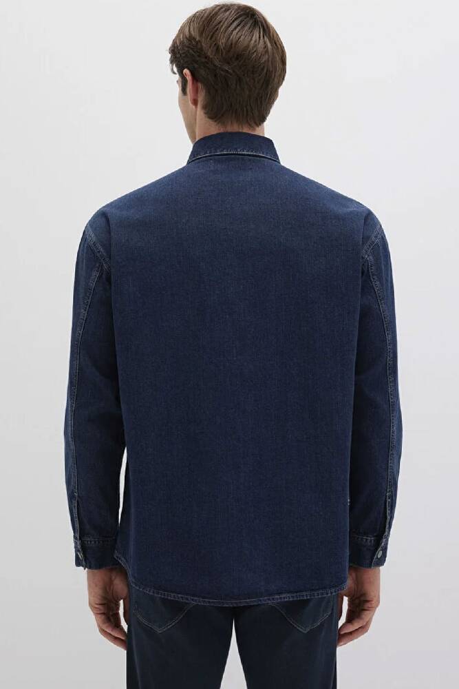 Erkek Aidan Mavi Black Denim Gömlek 0210588-90768 Lacivert 