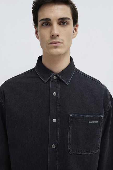 Erkek Aıdan Mavi Black Jean Gömlek 0210588-85622 Gri (2)