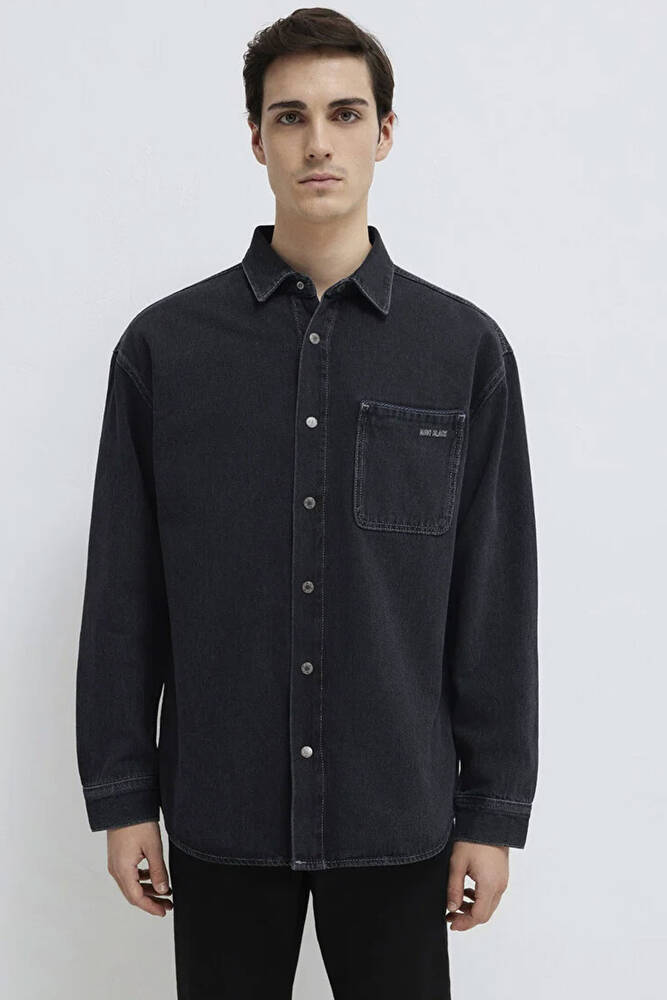 Erkek Aıdan Mavi Black Jean Gömlek 0210588-85622 Gri 