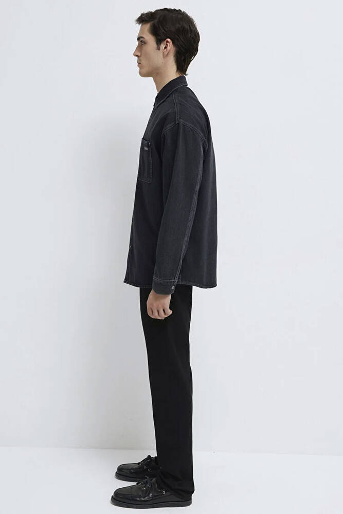 Erkek Aıdan Mavi Black Jean Gömlek 0210588-85622 Gri 