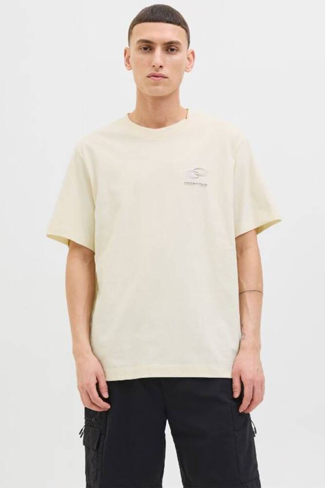 Erkek Alma Front Print Tişört 12276948 Ekru 