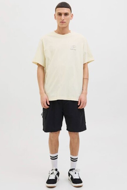 Erkek Alma Front Print Tişört 12276948 Ekru (3)