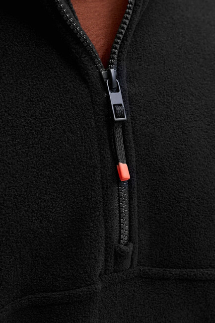 Erkek Alpes Half Zıp Polar Sweat 12284828 Siyah - Thumbnail