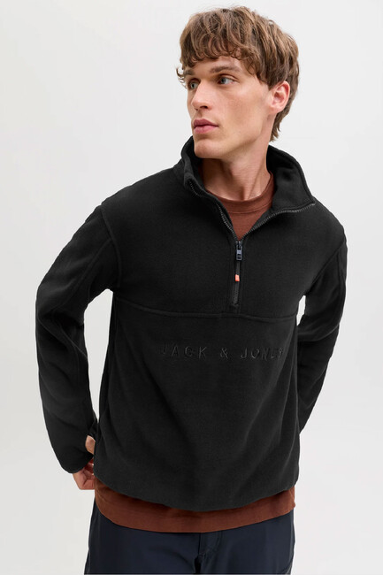 Erkek Alpes Half Zıp Polar Sweat 12284828 Siyah - Thumbnail