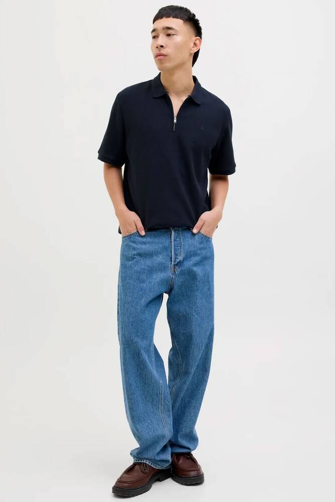 Erkek Austın Zıp Polo Tişört 12279177 Lacivert 