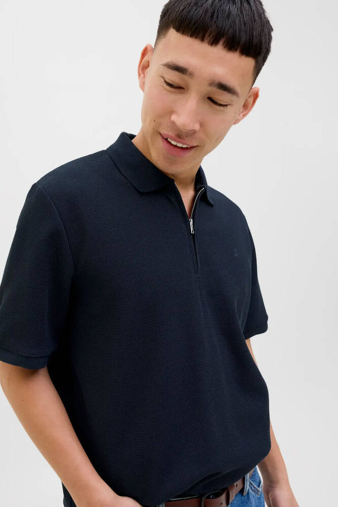 Erkek Austın Zıp Polo Tişört 12279177 Lacivert 