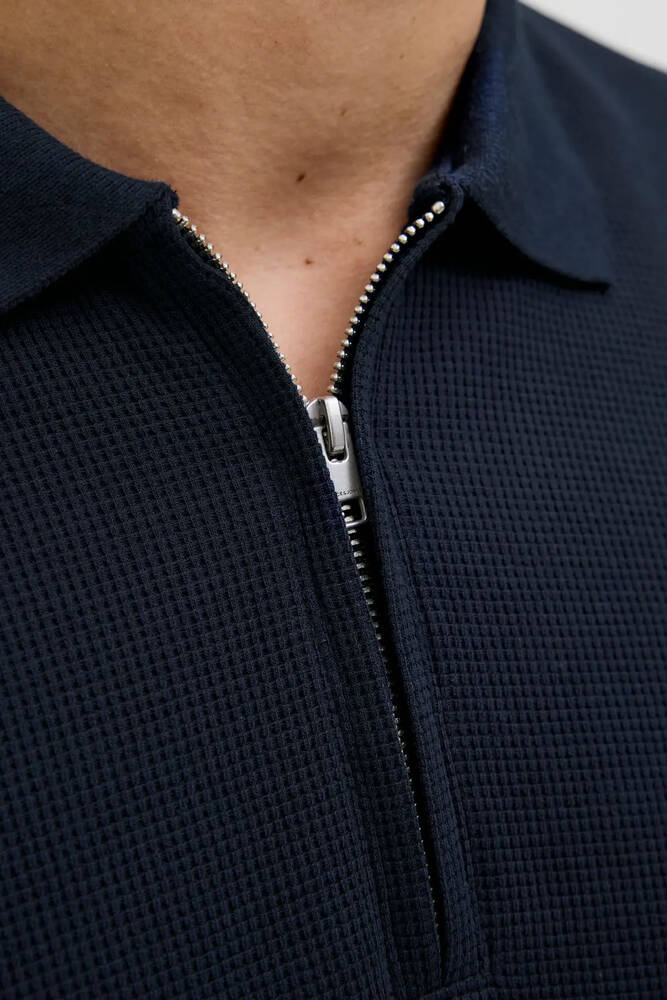 Erkek Austın Zıp Polo Tişört 12279177 Lacivert 