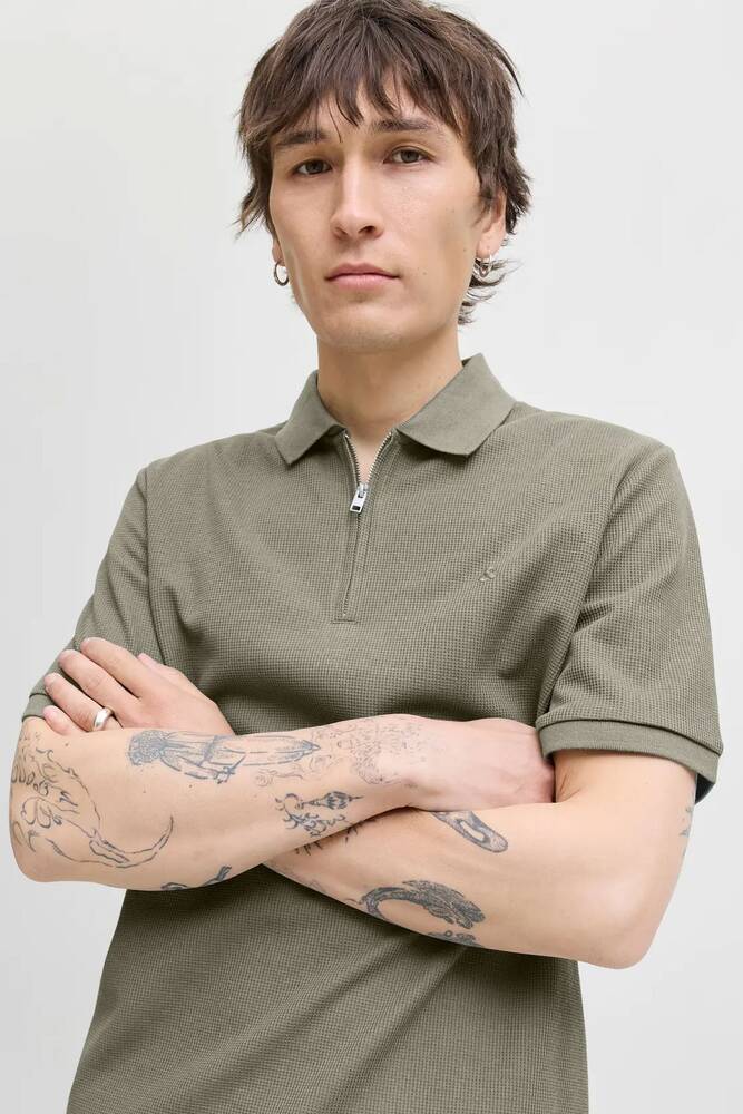 Erkek Austın Zıp Polo Tişört 12279177 Yeşil 