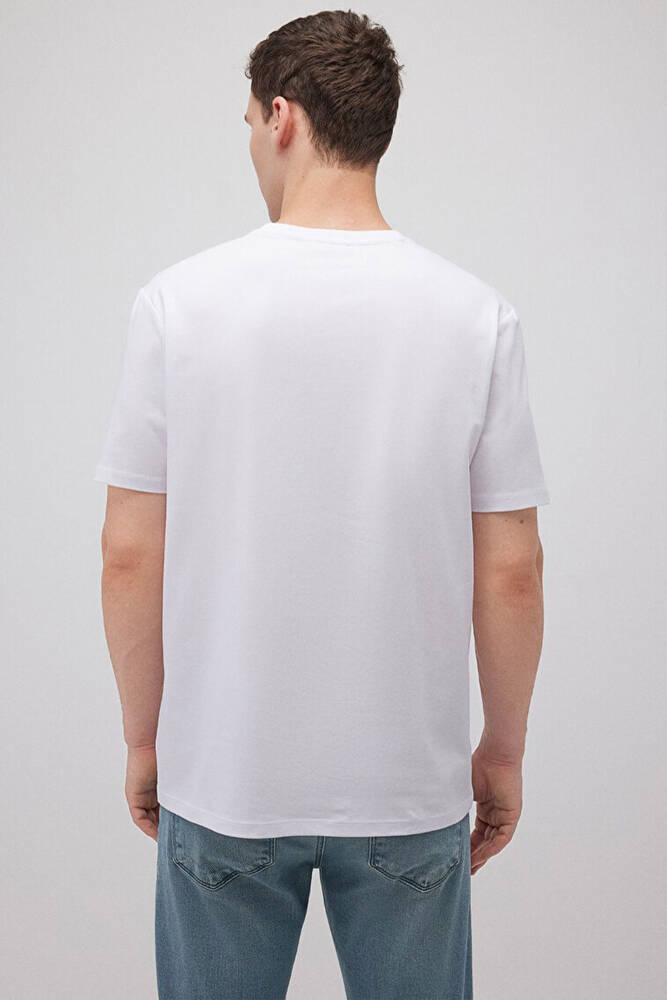 Erkek Basic Bisiklet Yaka Tişört 0610252-620 Beyaz 