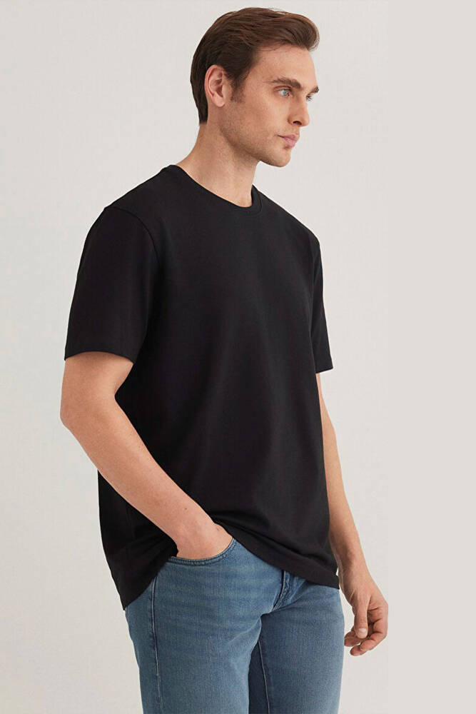 Erkek Basic Bisiklet Yaka Tişört 0610252-900 Siyah 