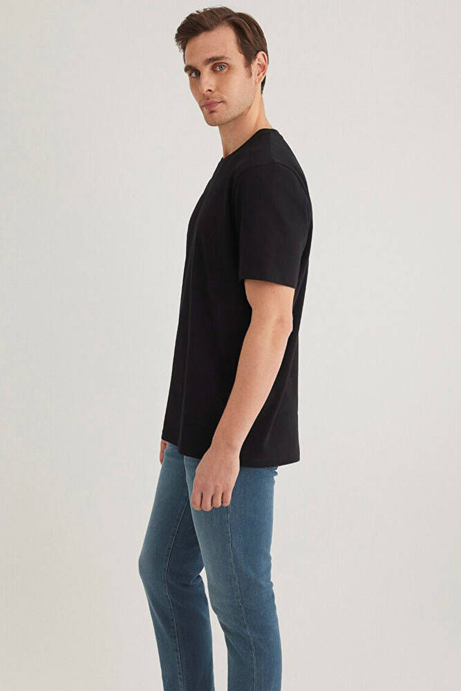 Erkek Basic Bisiklet Yaka Tişört 0610252-900 Siyah 