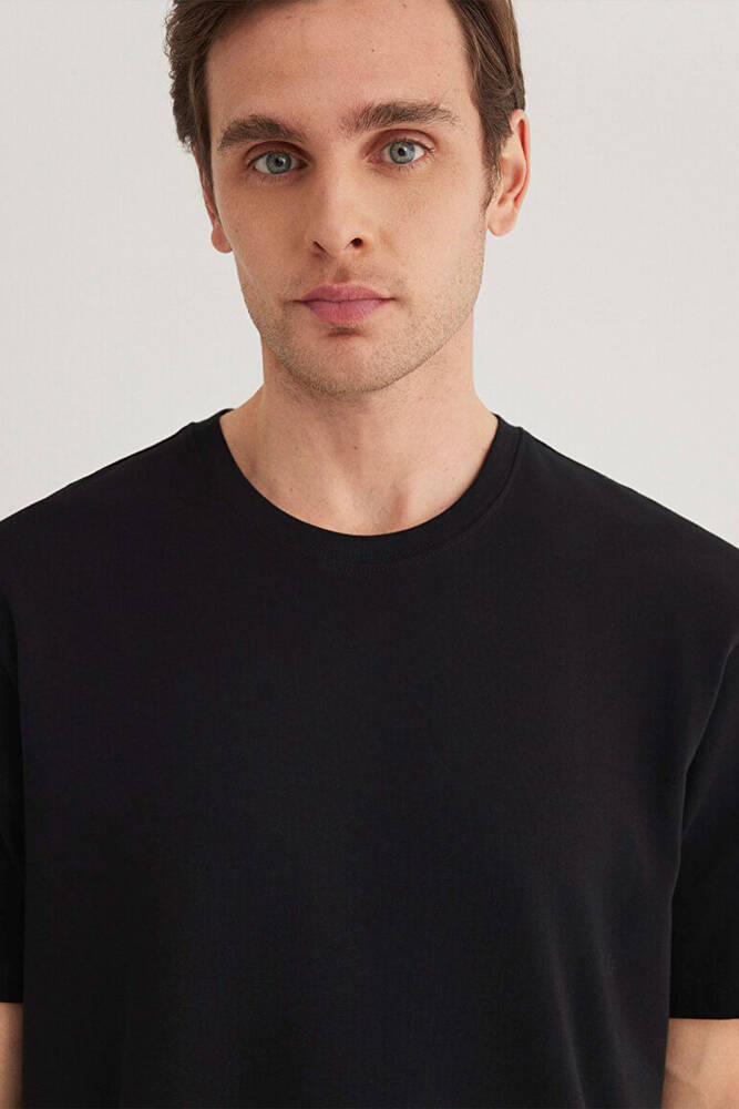 Erkek Basic Bisiklet Yaka Tişört 0610252-900 Siyah 