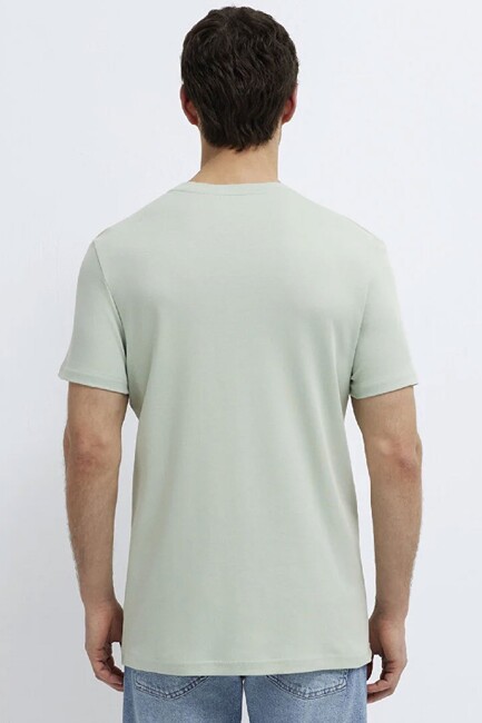 Erkek Basic Tişört 0610360-71464 Yeşil - Thumbnail