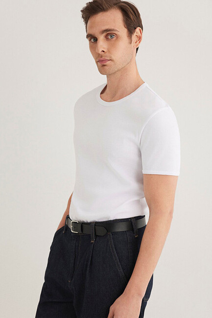 Erkek Basic Tişört 063747-620 Beyaz (2)