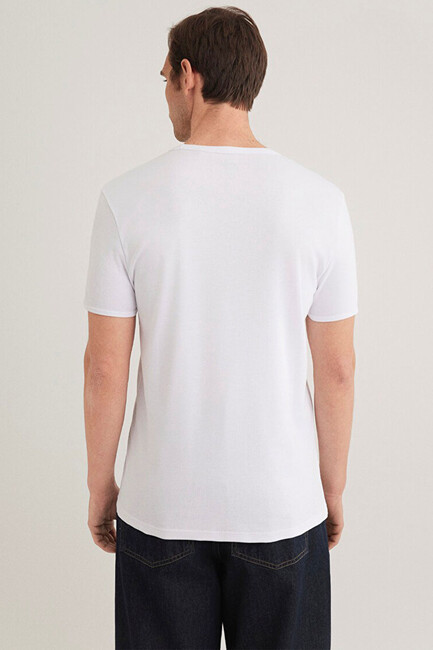Erkek Basic Tişört 063747-620 Beyaz - Thumbnail