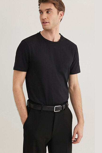 Erkek Stretch Basic Tişört 061747-900 Siyah (1)