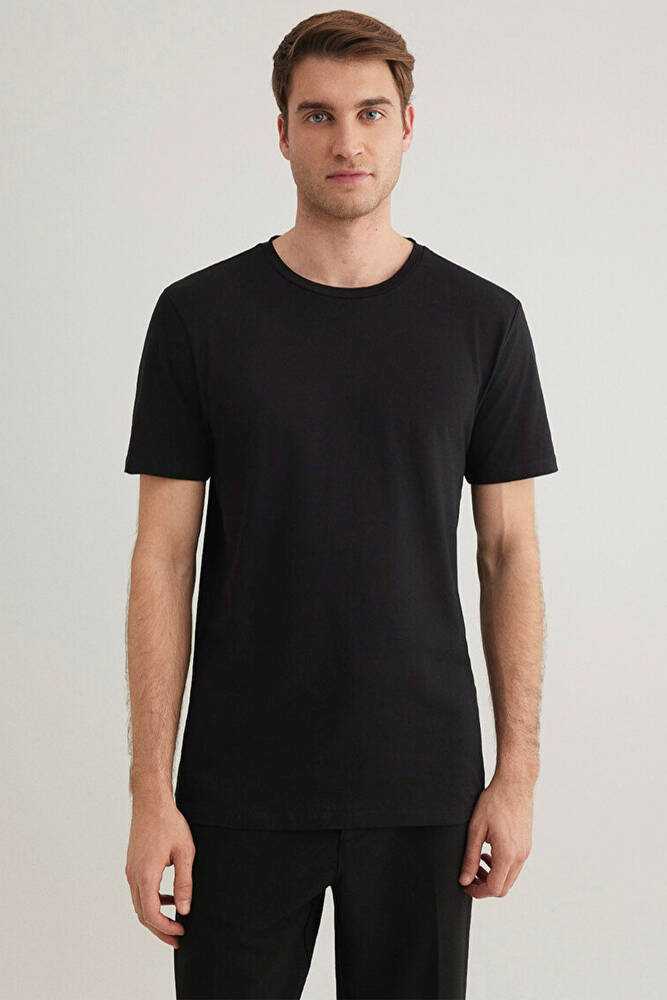 Erkek Stretch Basic Tişört 061747-900 Siyah 