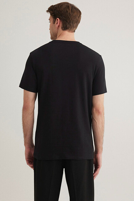 Erkek Stretch Basic Tişört 061747-900 Siyah - Thumbnail