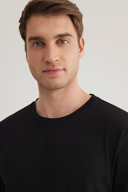 Erkek Stretch Basic Tişört 061747-900 Siyah - Thumbnail