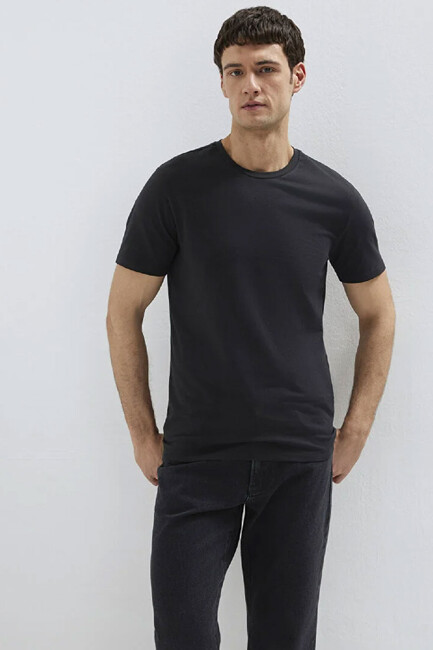 Erkek Stretch Basic Tişört 061747-900 Siyah (2)