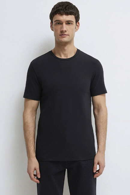 Erkek Stretch Basic Tişört 061747-900 Siyah (3)