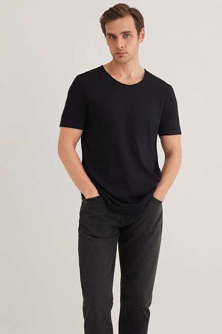 Erkek Basic Tişört 064019-20933 Siyah (1)