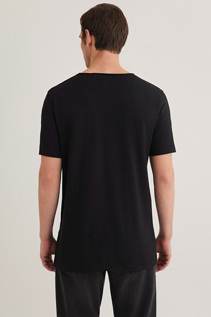 Erkek Basic Tişört 064019-20933 Siyah - Thumbnail