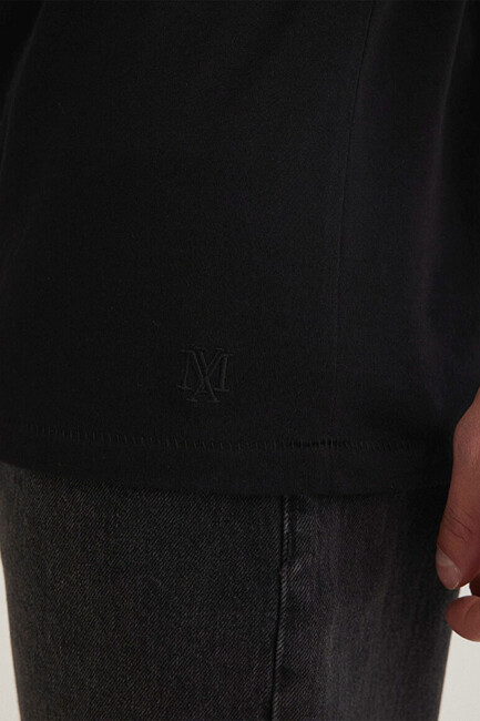 Erkek Basic Tişört 064019-20933 Siyah - Thumbnail