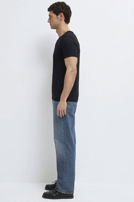 Erkek Basic Tişört 064019-20933 Siyah - Thumbnail