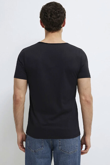 Erkek Basic Tişört 064019-20933 Siyah - Thumbnail