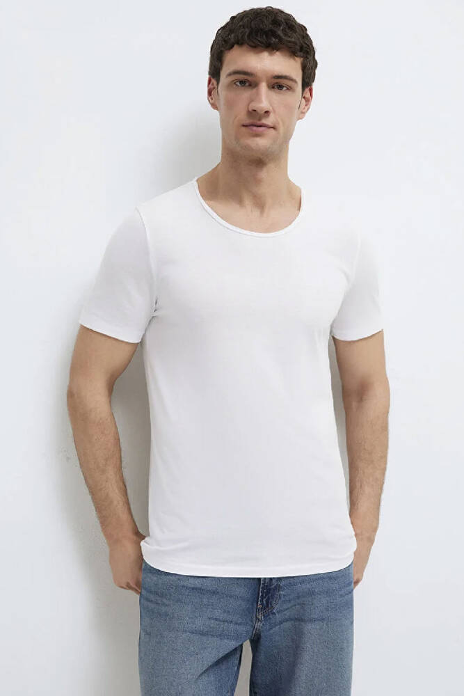 Erkek Basic Tshırt 064019-620 Beyaz 