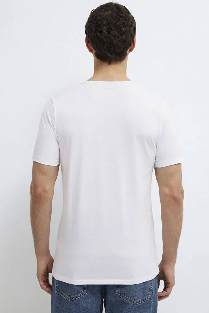 Erkek Basic Tshırt 064019-620 Beyaz 