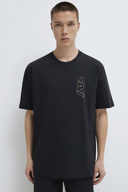 Erkek Baskılı Tişört 0612350-900 Siyah - Thumbnail