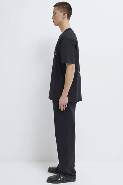 Erkek Baskılı Tişört 0612350-900 Siyah - Thumbnail