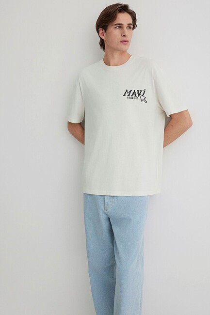 Erkek Baskılı Tişört 0612572-70142 Ekru (3)