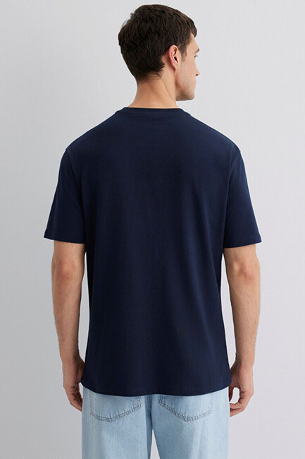 Erkek Baskılı Tişört 0612796-70490 Lacivert - Thumbnail