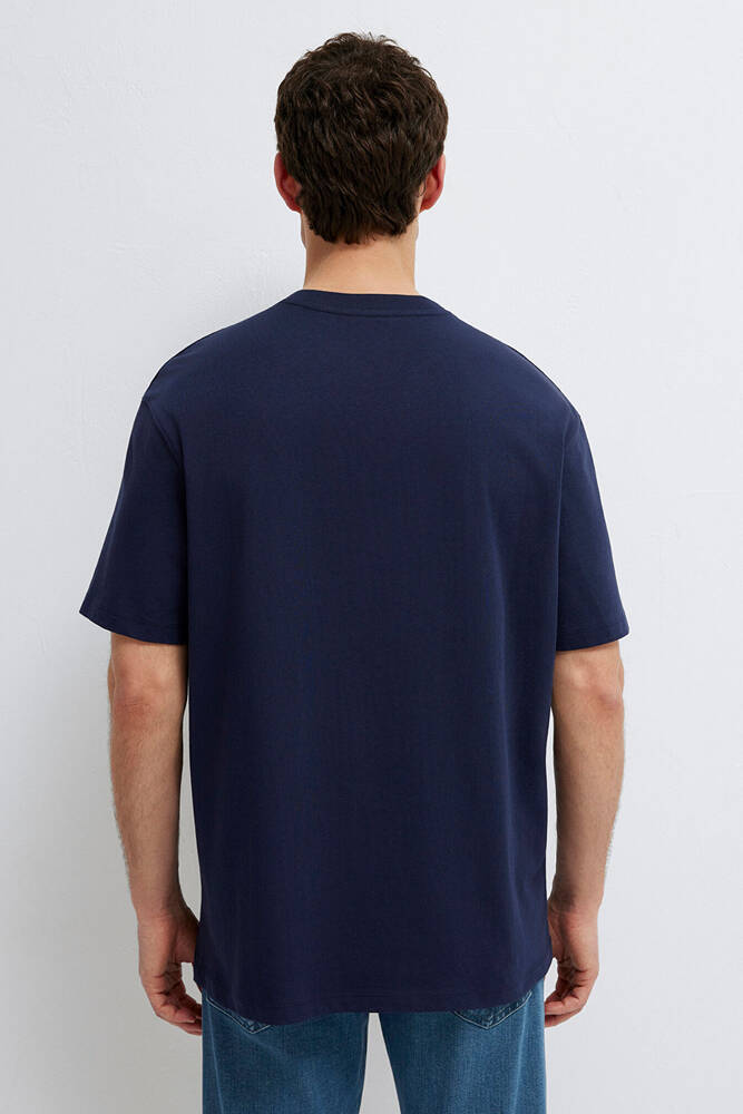 Erkek Baskılı Tişört 0613282-82318 Lacivert 