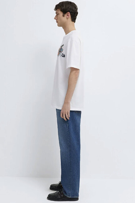 Erkek Baskılı Tişört 0613390-620 Beyaz - Thumbnail