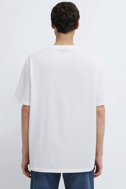 Erkek Baskılı Tişört 0613390-620 Beyaz - Thumbnail